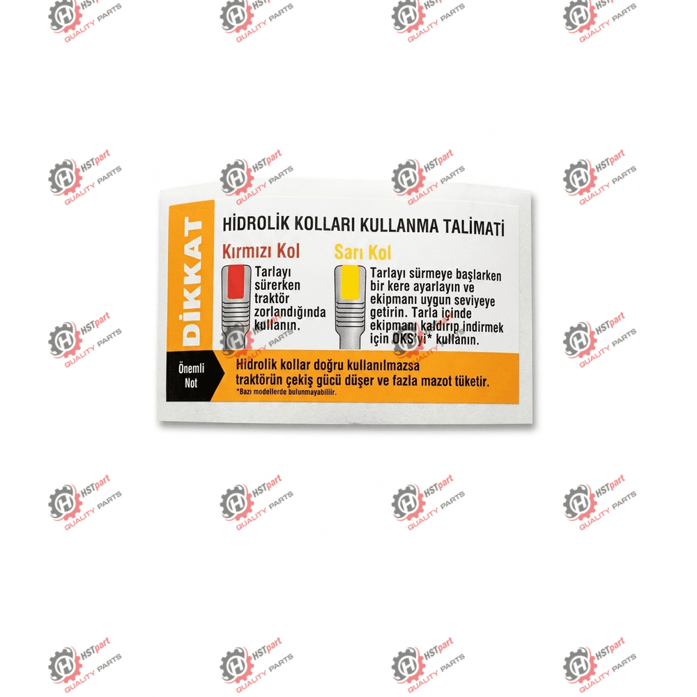 ETİKET-HİDROLİK KOLLARI KULLANIM